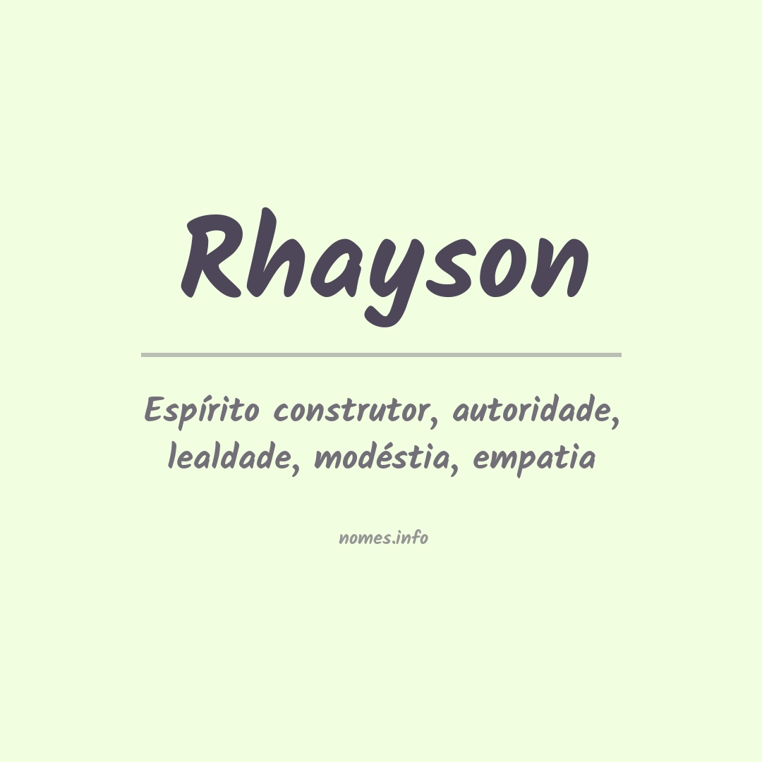 Significado do nome Rhayson