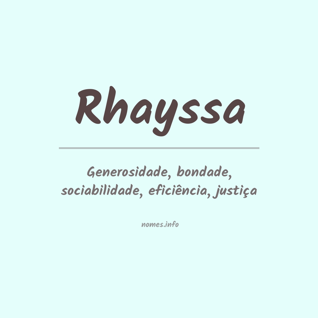 Significado do nome Rhayssa