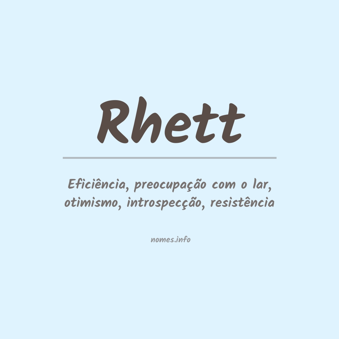 Significado do nome Rhett