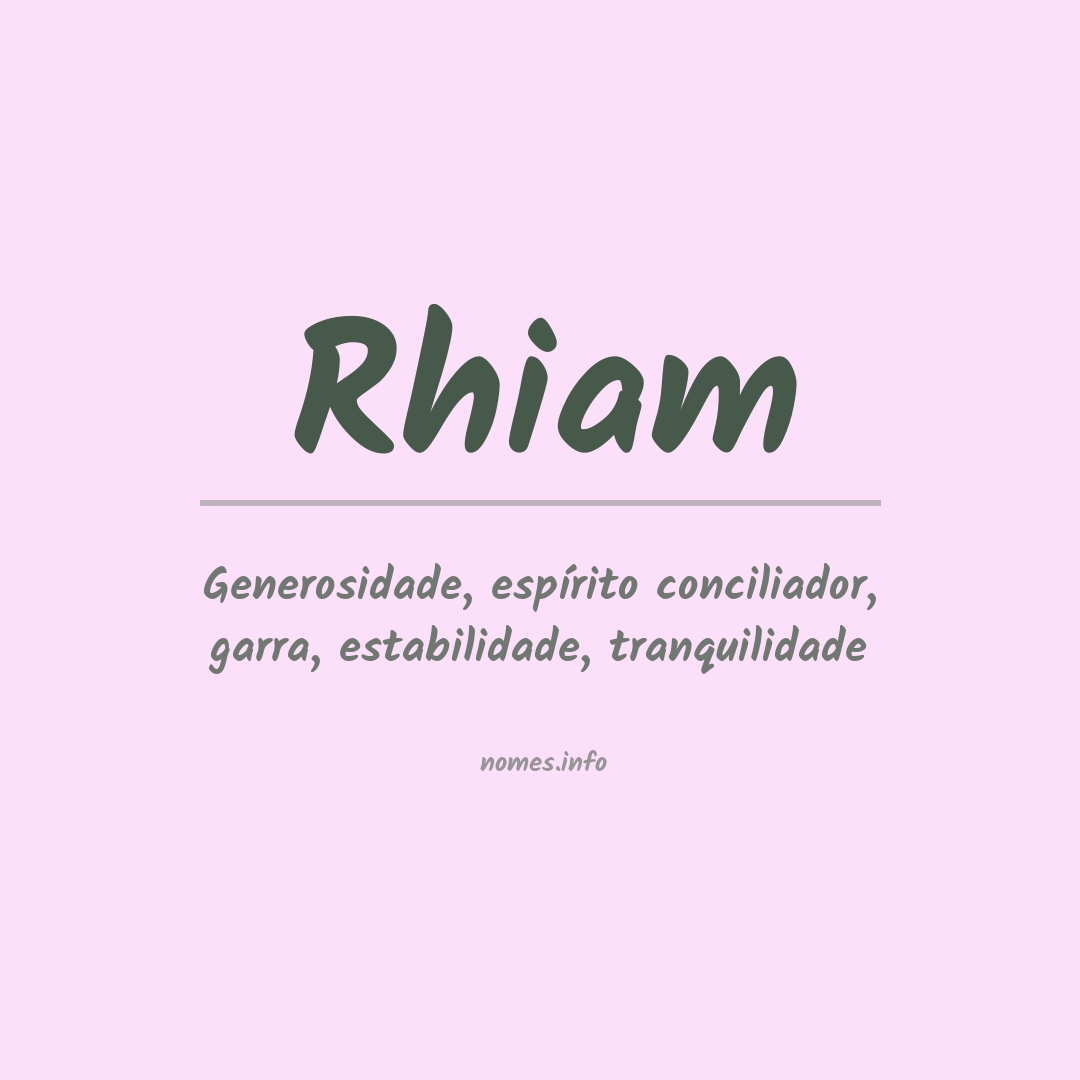 Significado do nome Rhiam