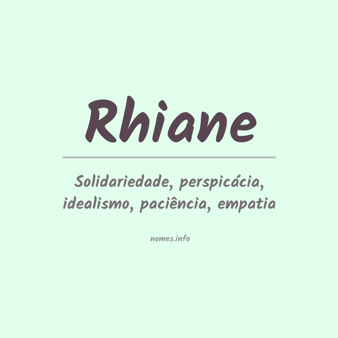 Significado do nome Rhiane