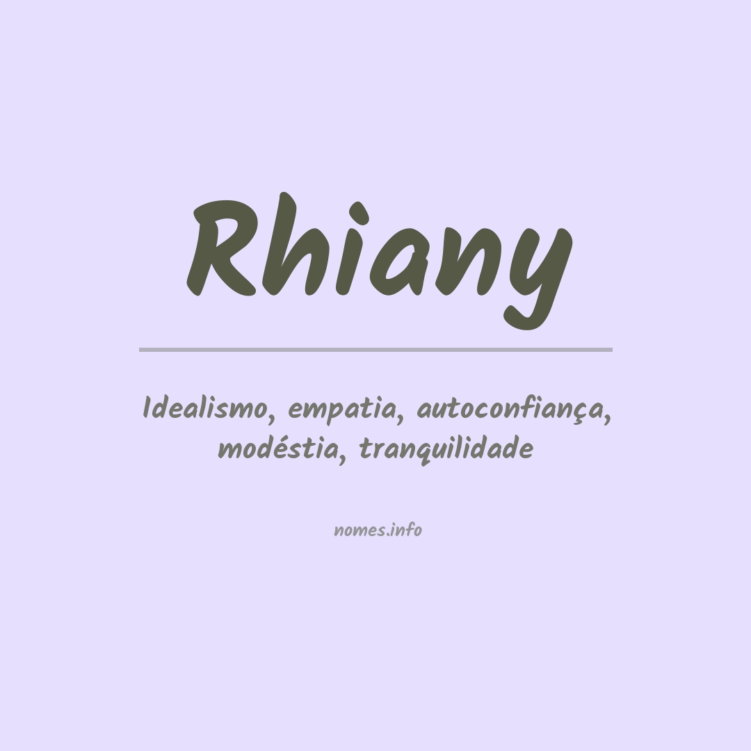 Significado do nome Rhiany