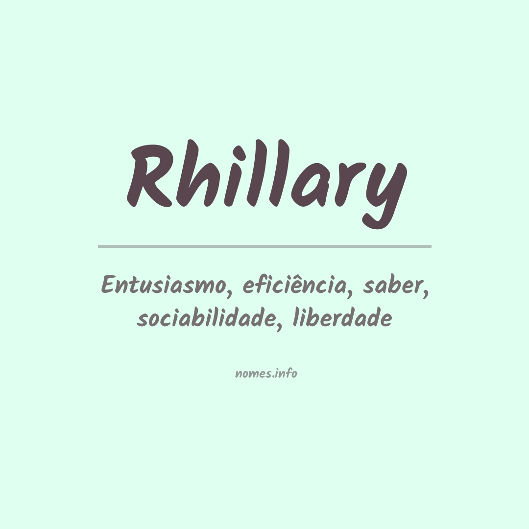 Significado do nome Rhillary