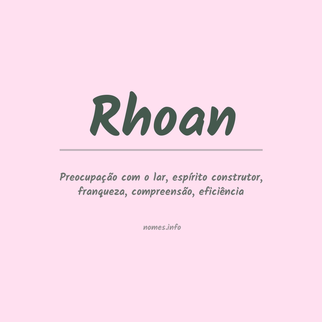 Significado do nome Rhoan