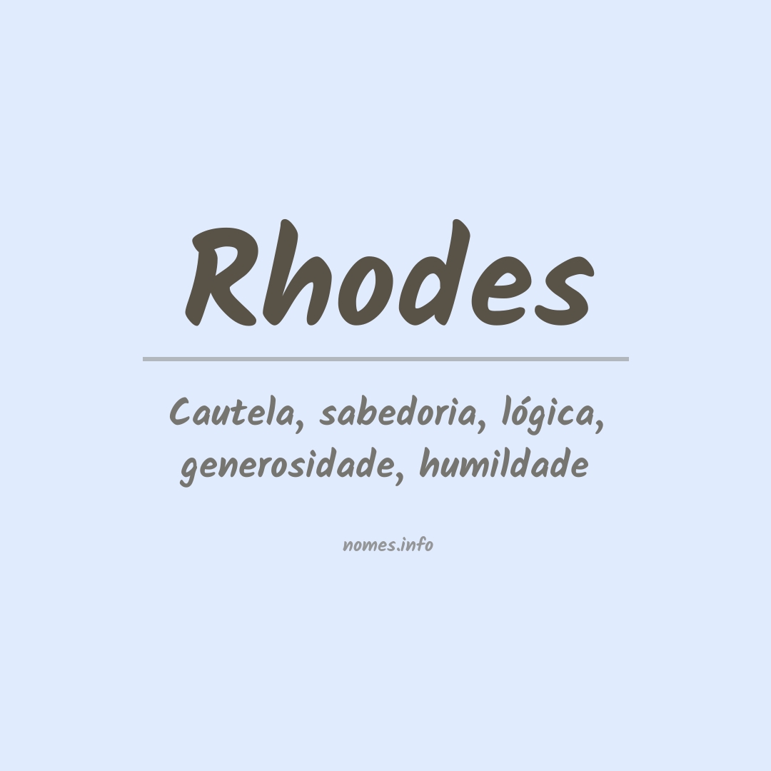 Significado do nome Rhodes