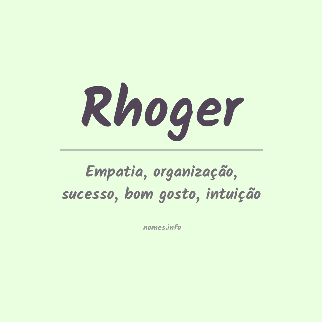 Significado do nome Rhoger