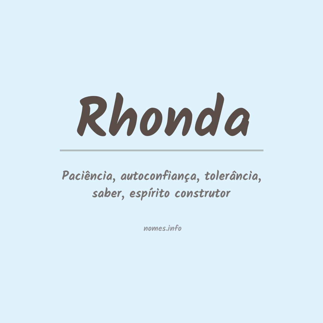 Significado do nome Rhonda