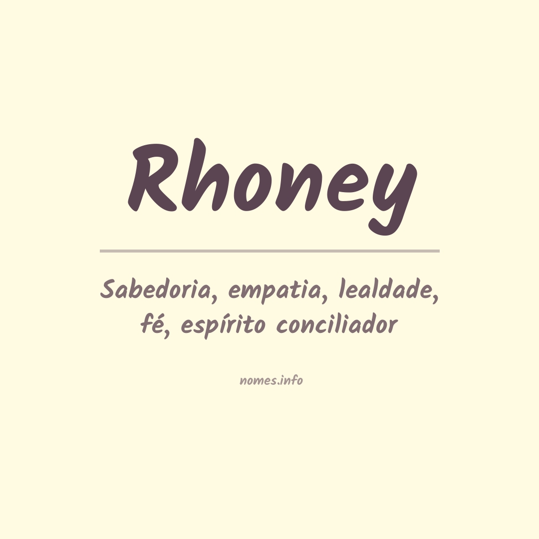 Significado do nome Rhoney