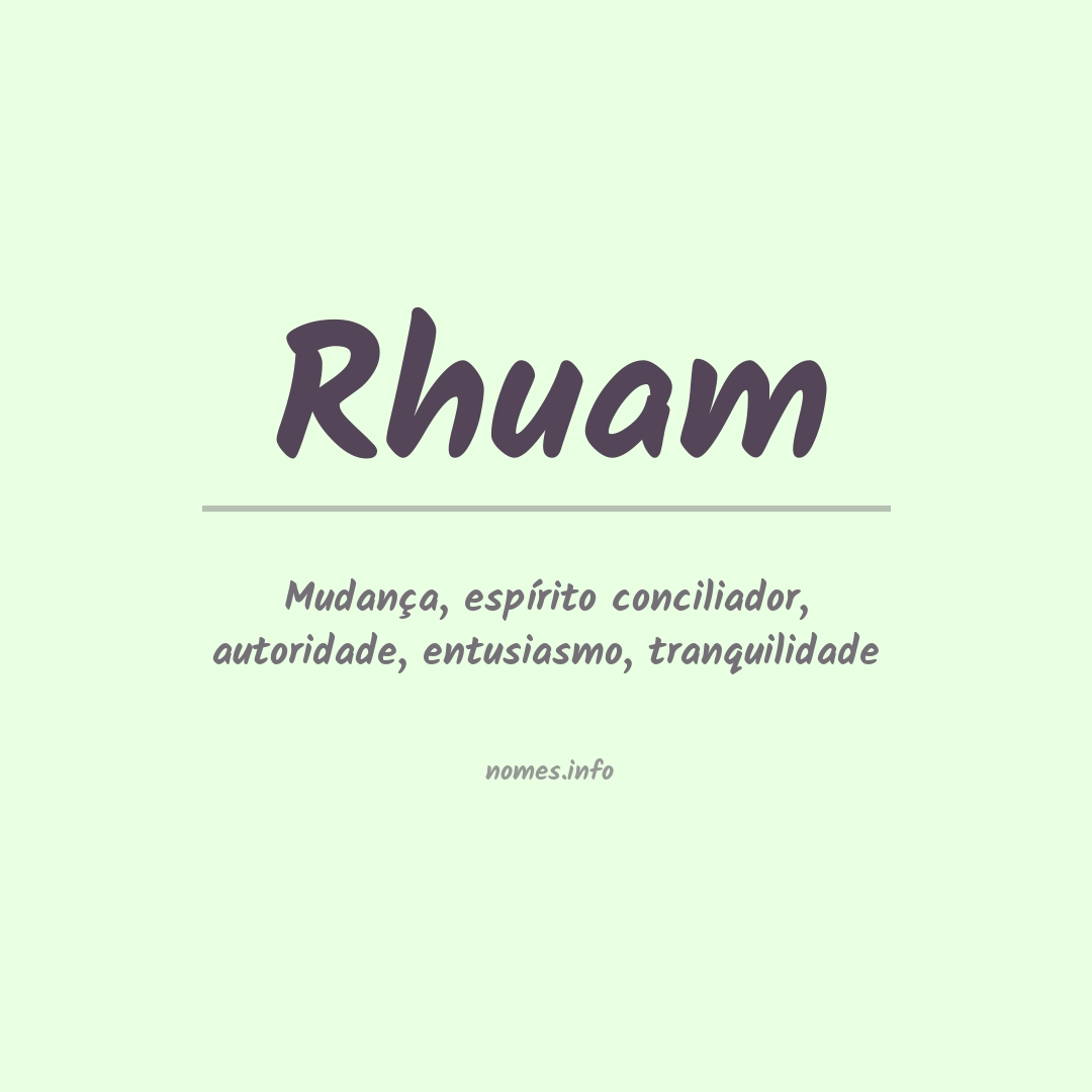 Significado do nome Rhuam