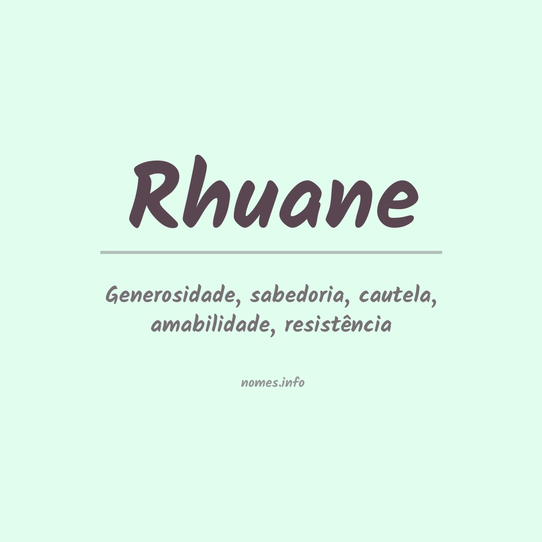 Significado do nome Rhuane