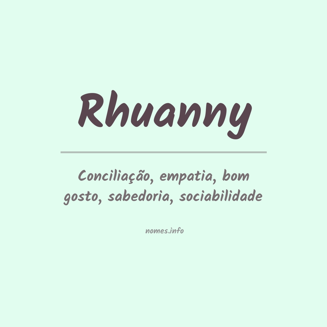Significado do nome Rhuanny