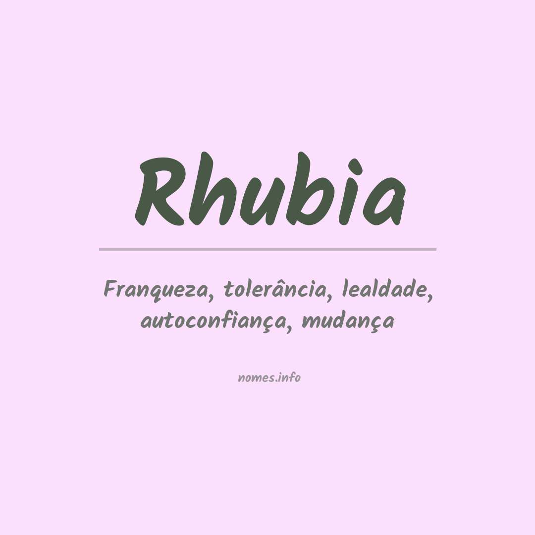 Significado do nome Rhubia
