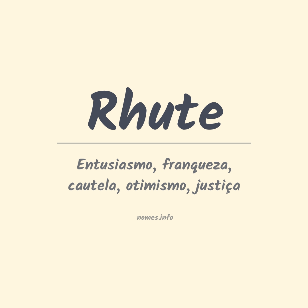 Significado do nome Rhute