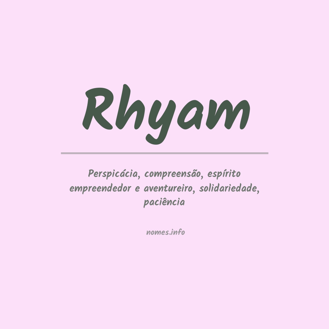 Significado do nome Rhyam