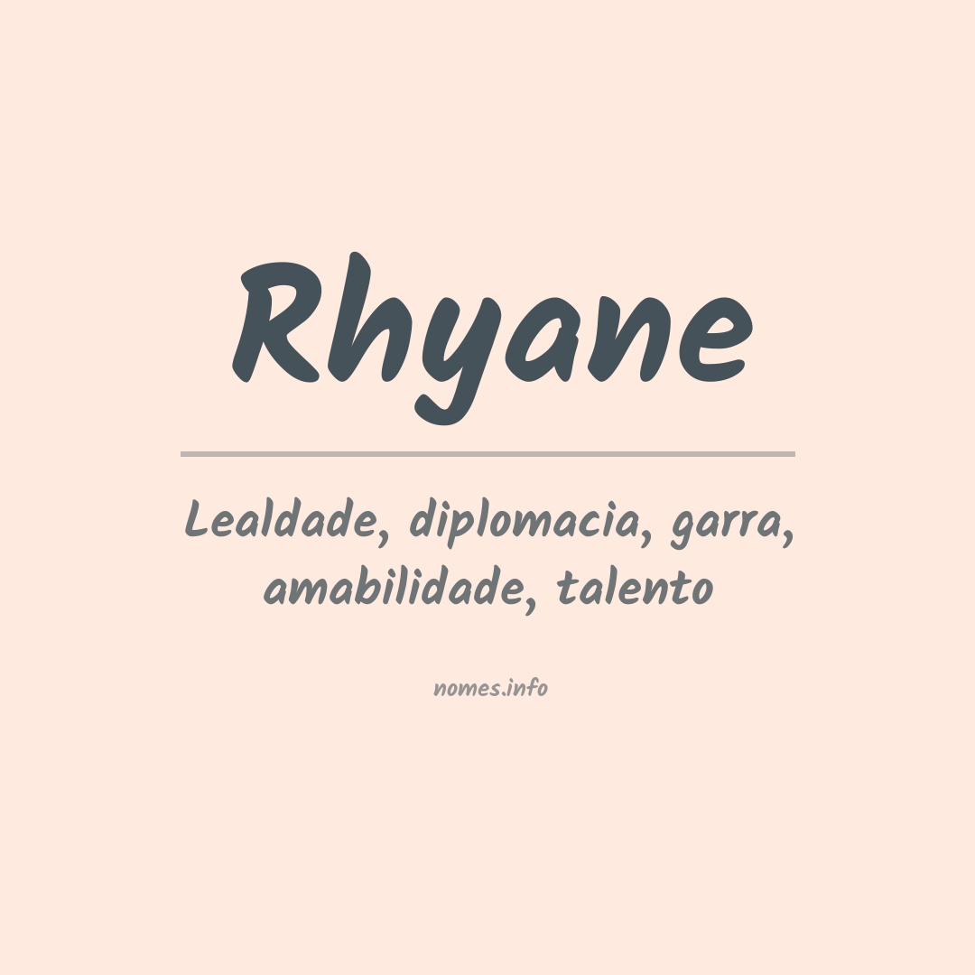 Significado do nome Rhyane