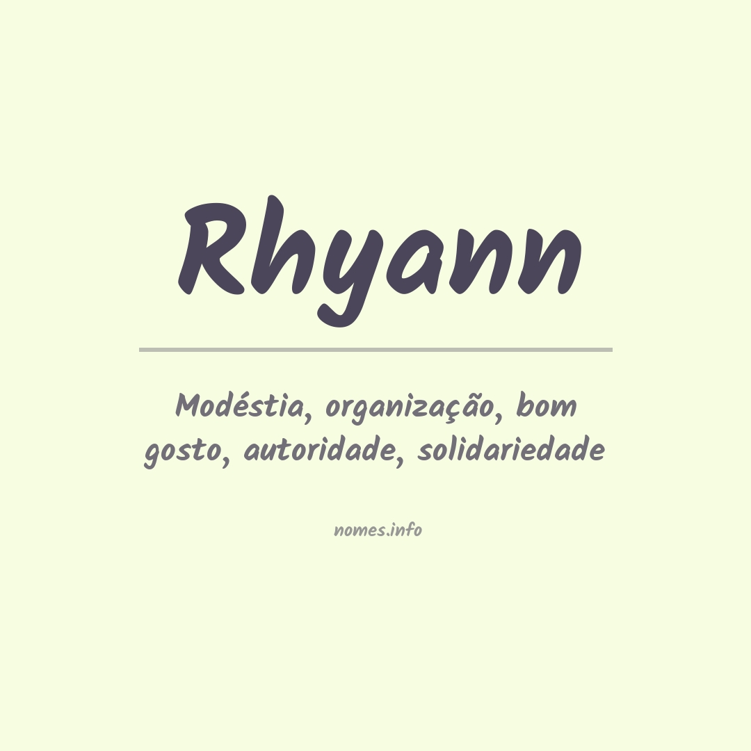 Significado do nome Rhyann