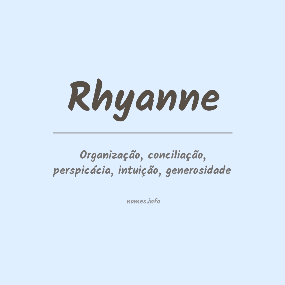 Significado do nome Rhyanne