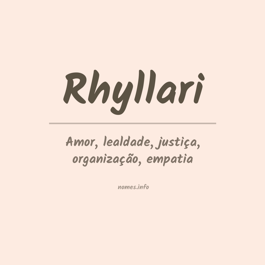 Significado do nome Rhyllari