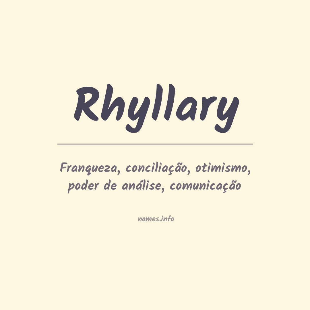 Significado do nome Rhyllary