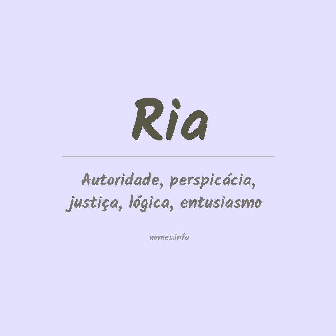 Significado do nome Ria