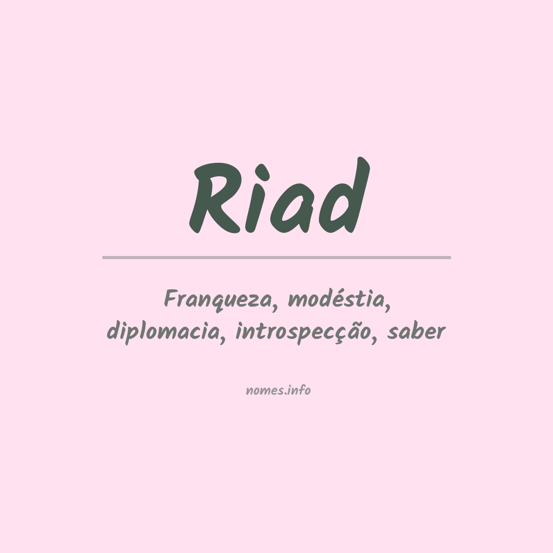 Significado do nome Riad