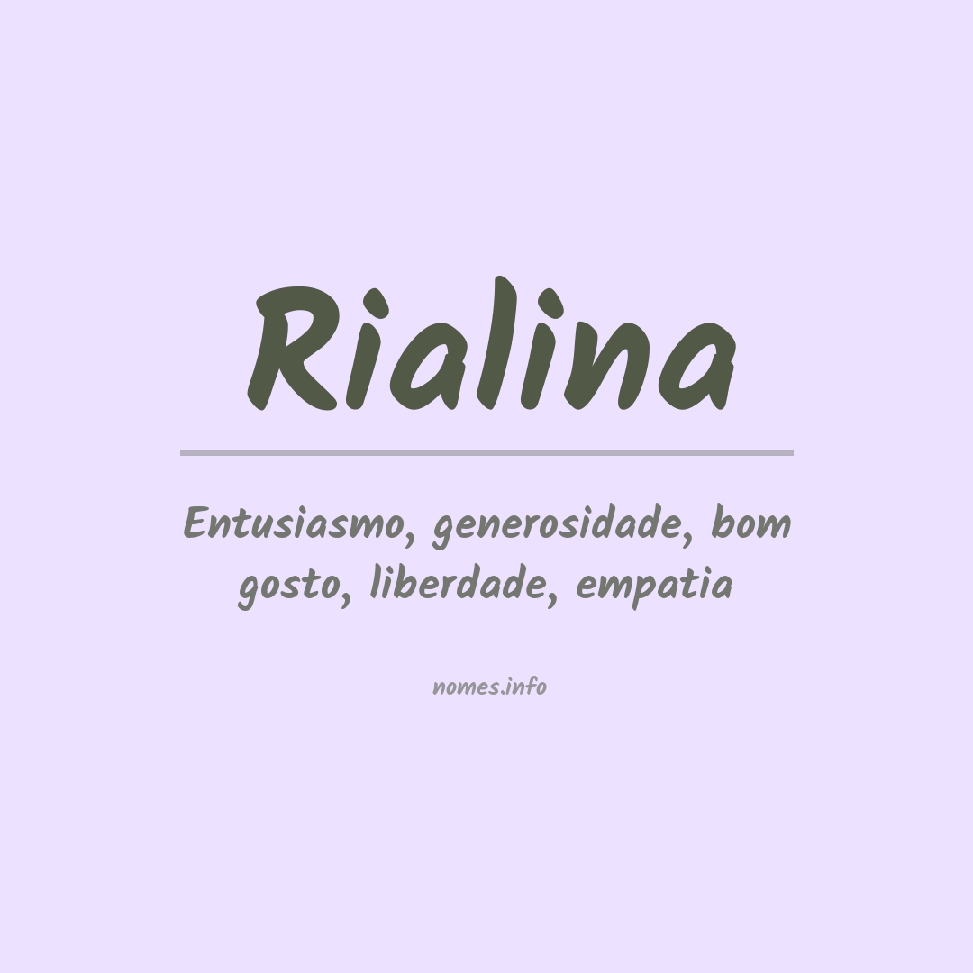 Significado do nome Rialina