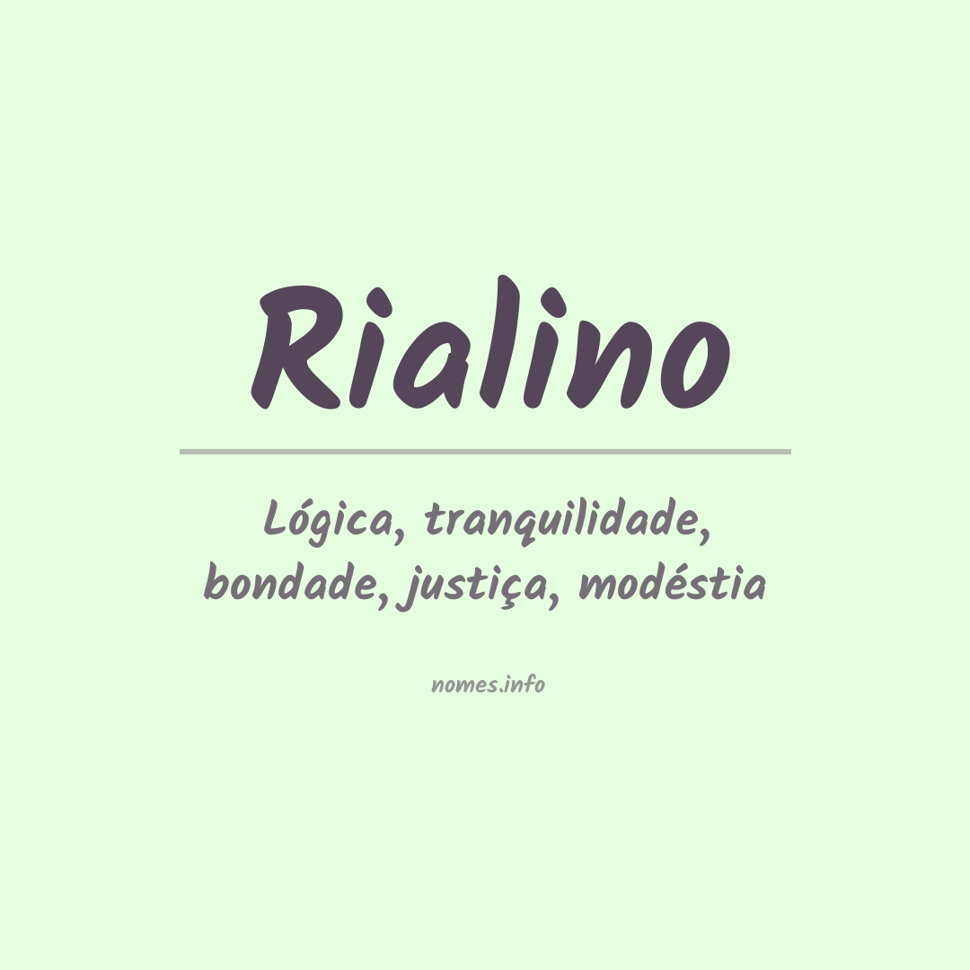 Significado do nome Rialino