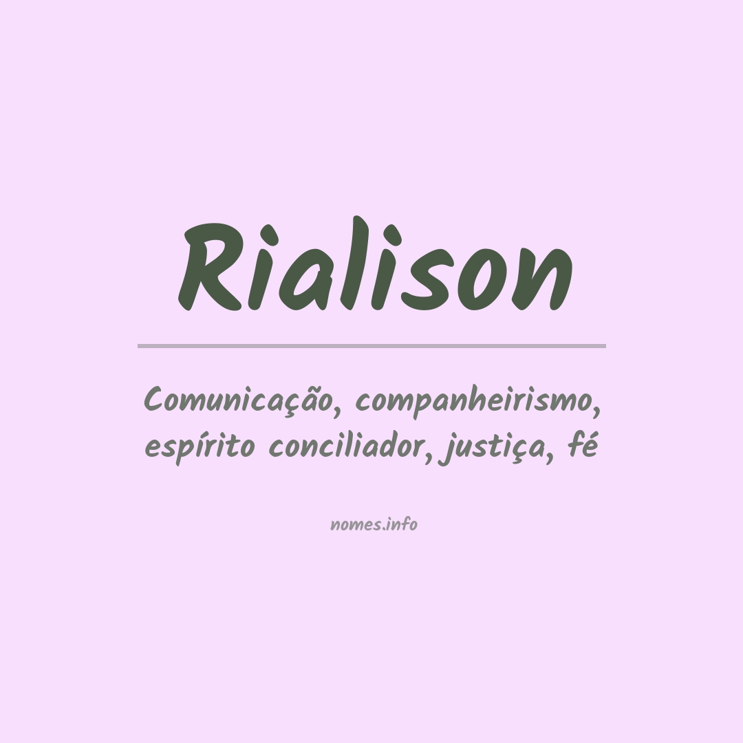 Significado do nome Rialison