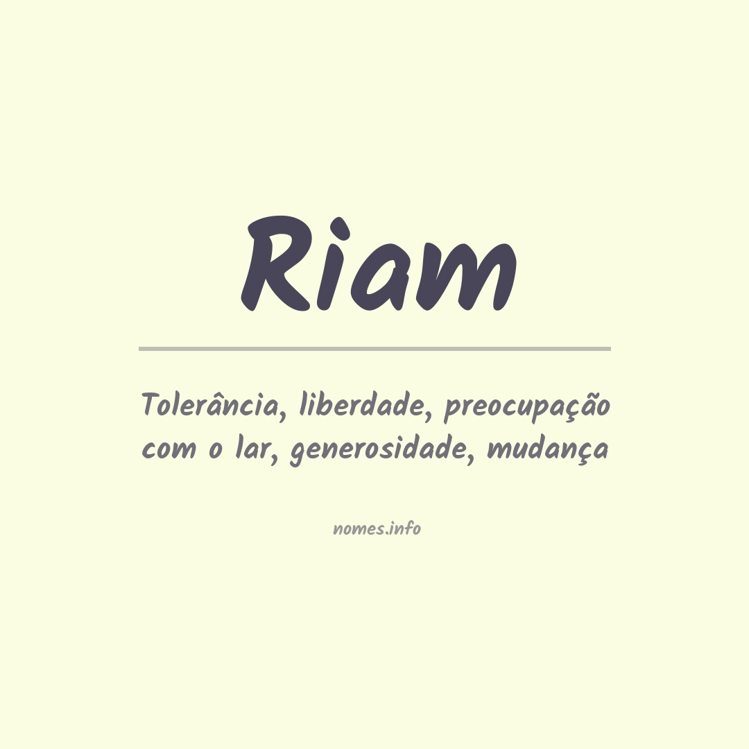 Significado do nome Riam