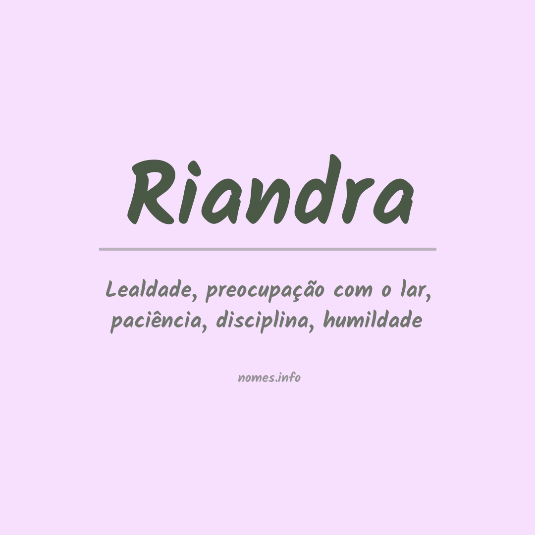 Significado do nome Riandra