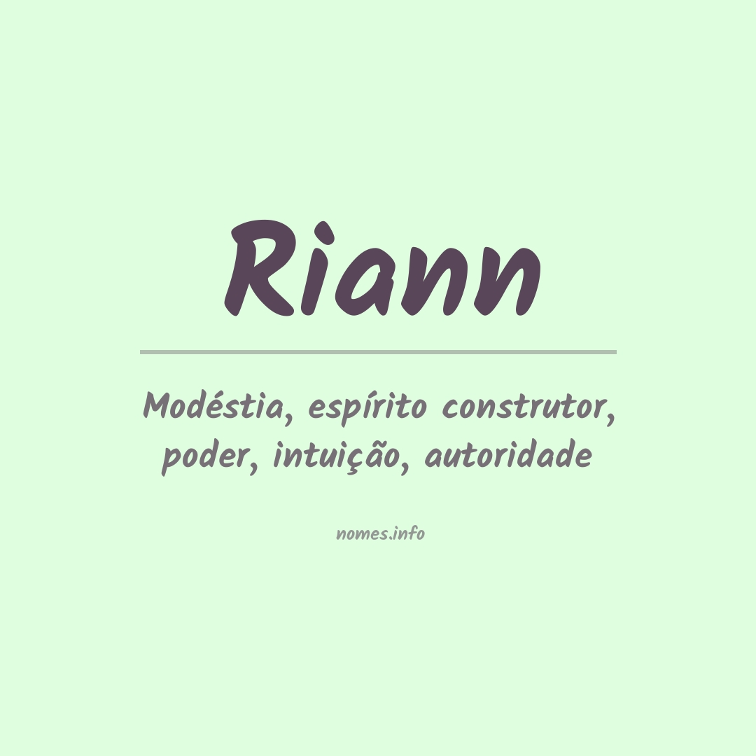 Significado do nome Riann