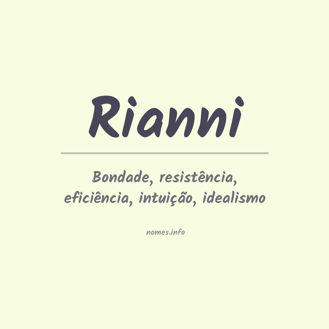 Significado do nome Rianni