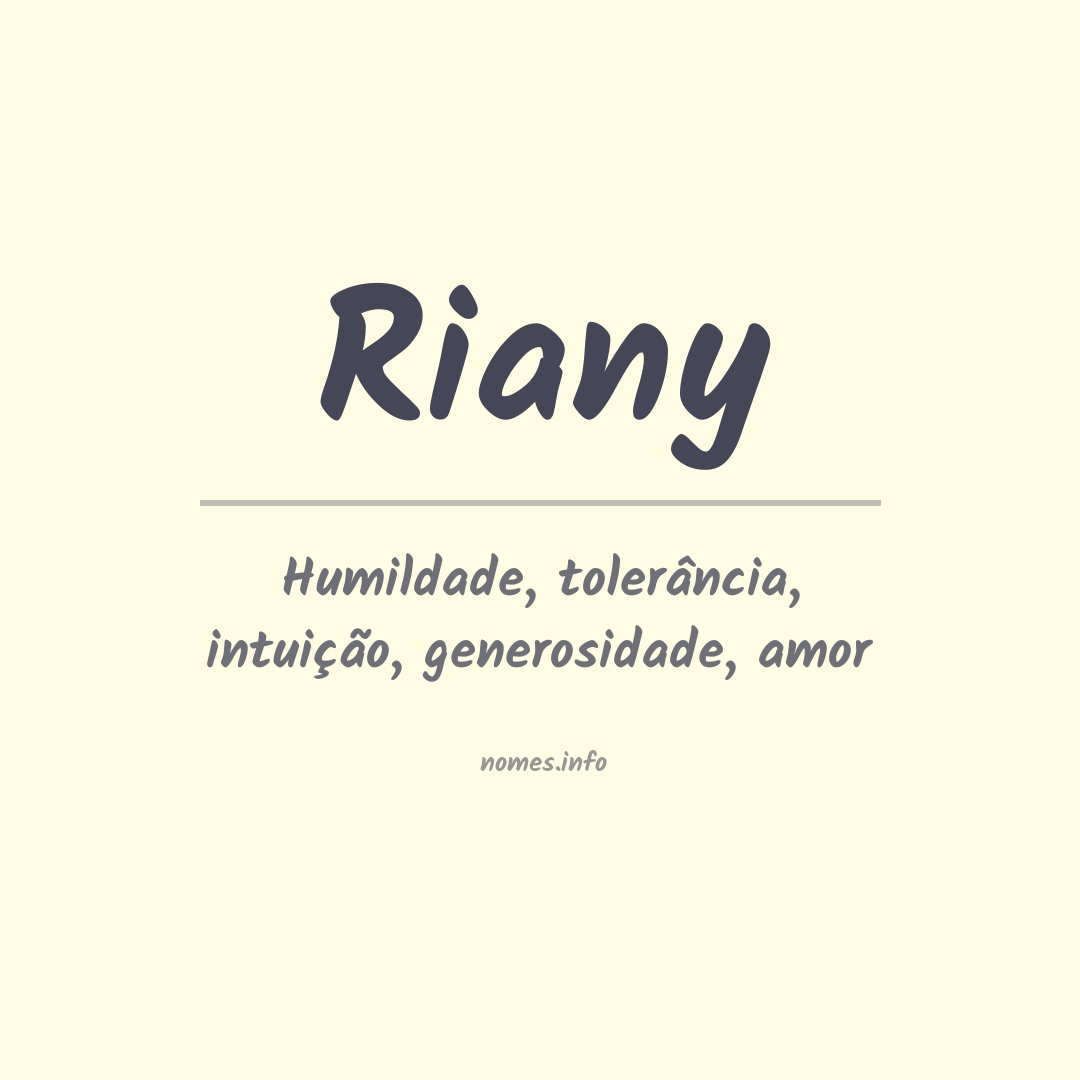 Significado do nome Riany