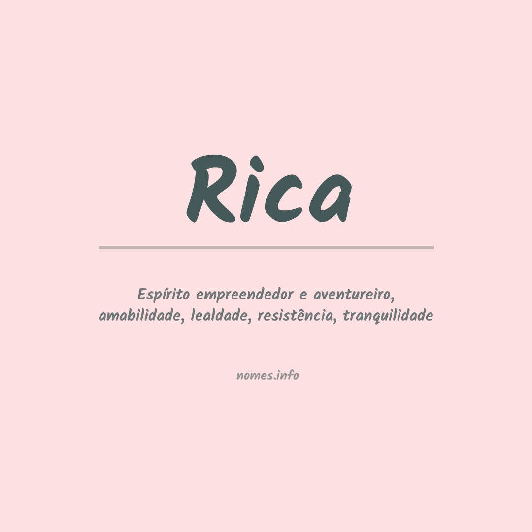 Significado do nome Rica