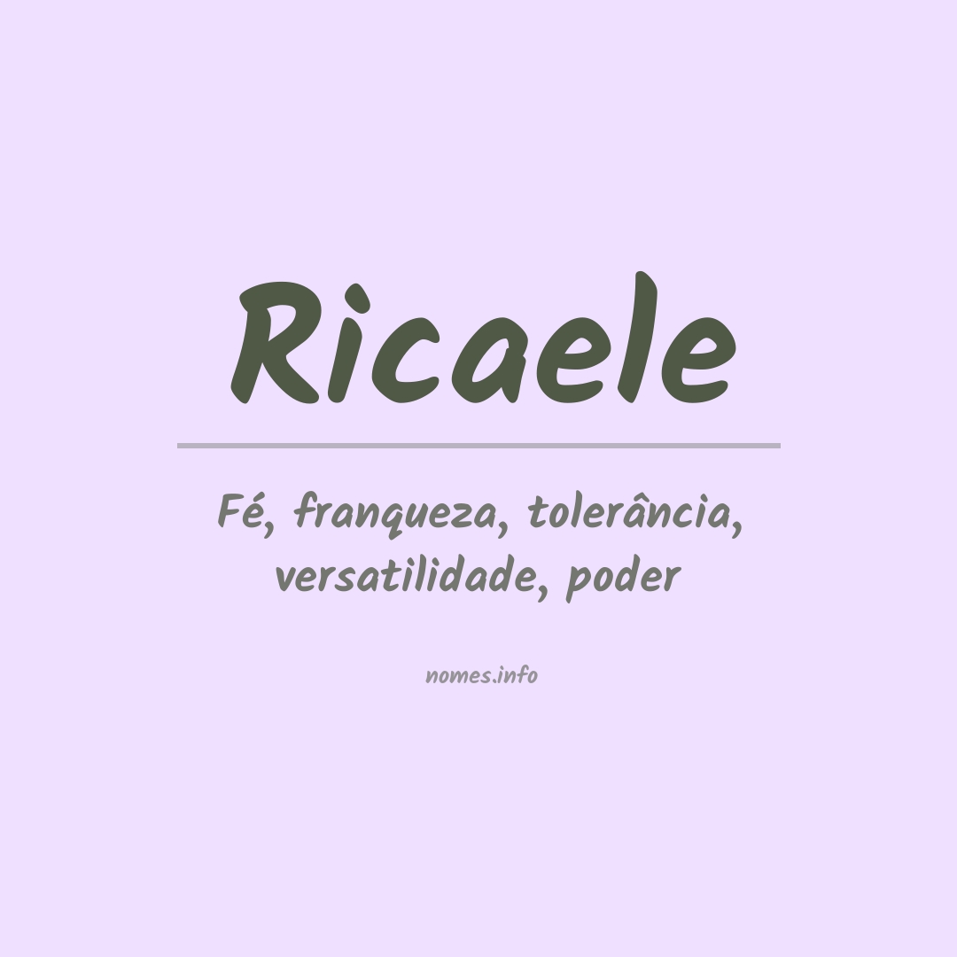 Significado do nome Ricaele