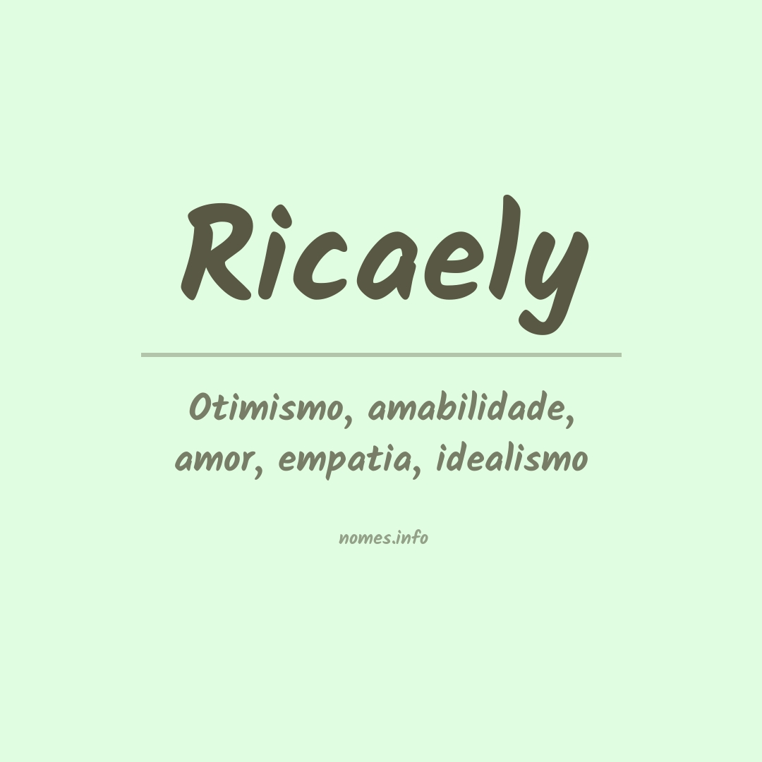 Significado do nome Ricaely