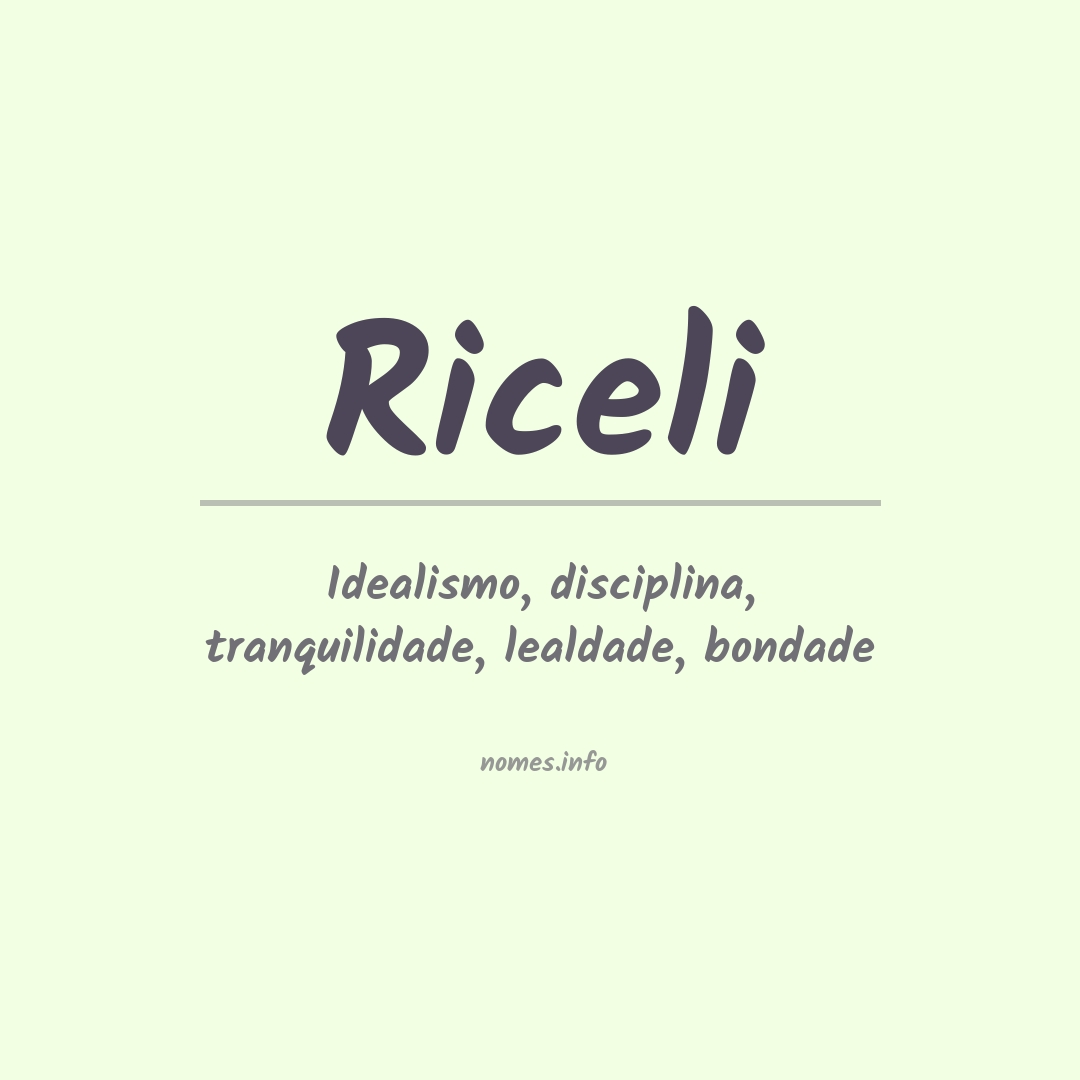 Significado do nome Riceli