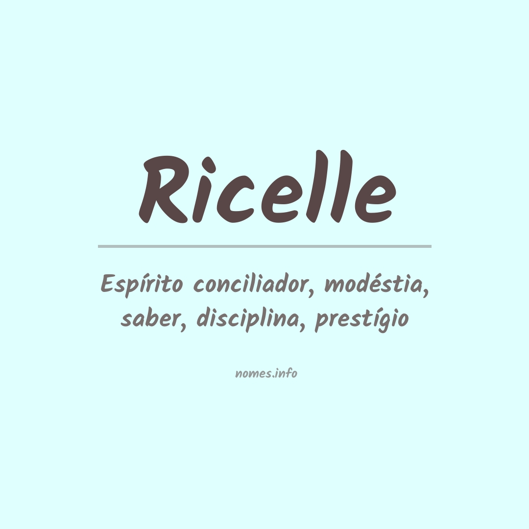 Significado do nome Ricelle