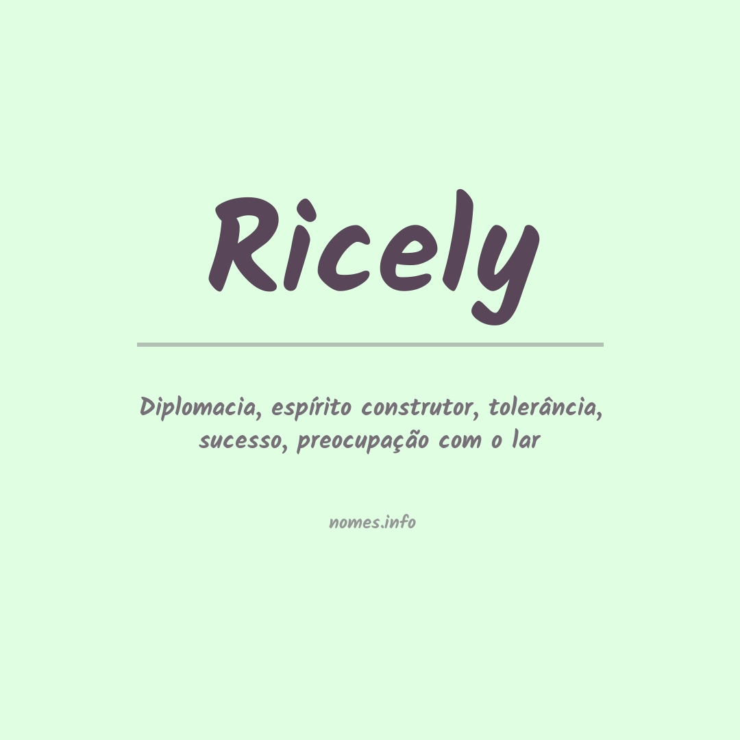 Significado do nome Ricely