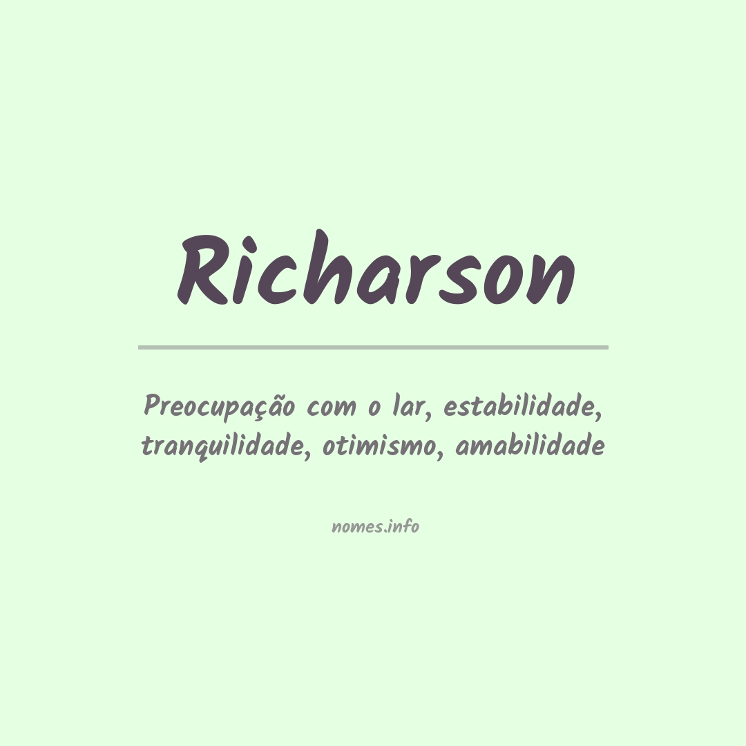 Significado do nome Richarson