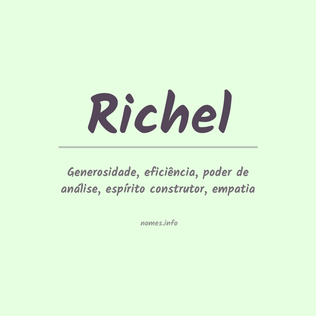 Significado do nome Richel