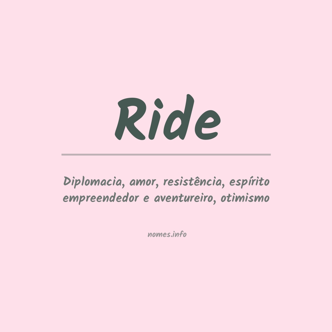 Significado do nome Ride