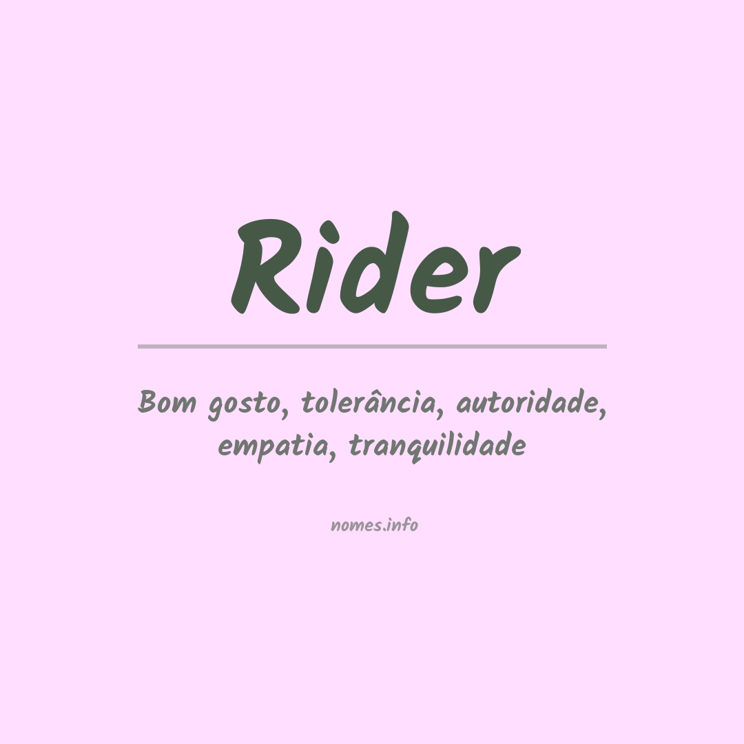 Significado do nome Rider