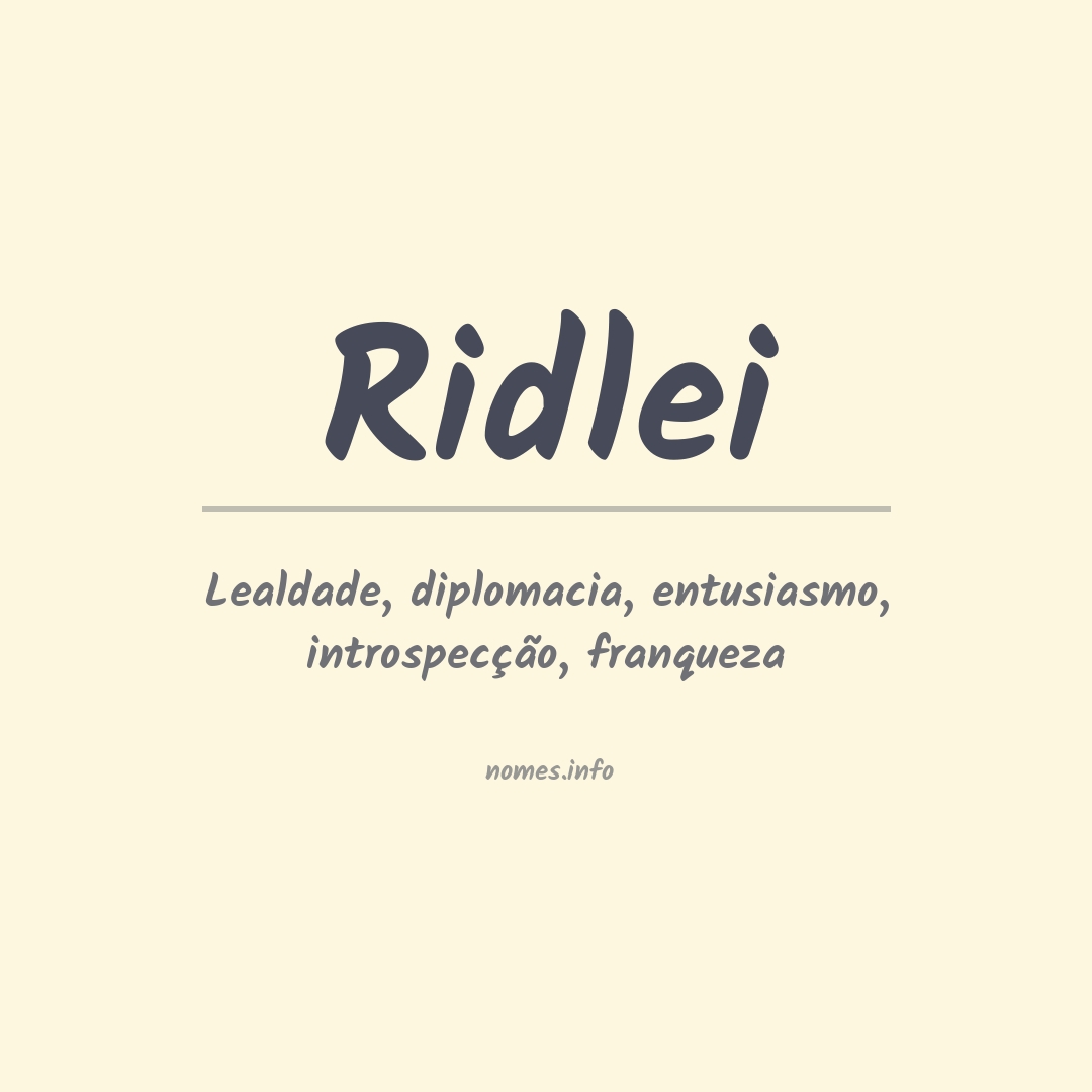 Significado do nome Ridlei