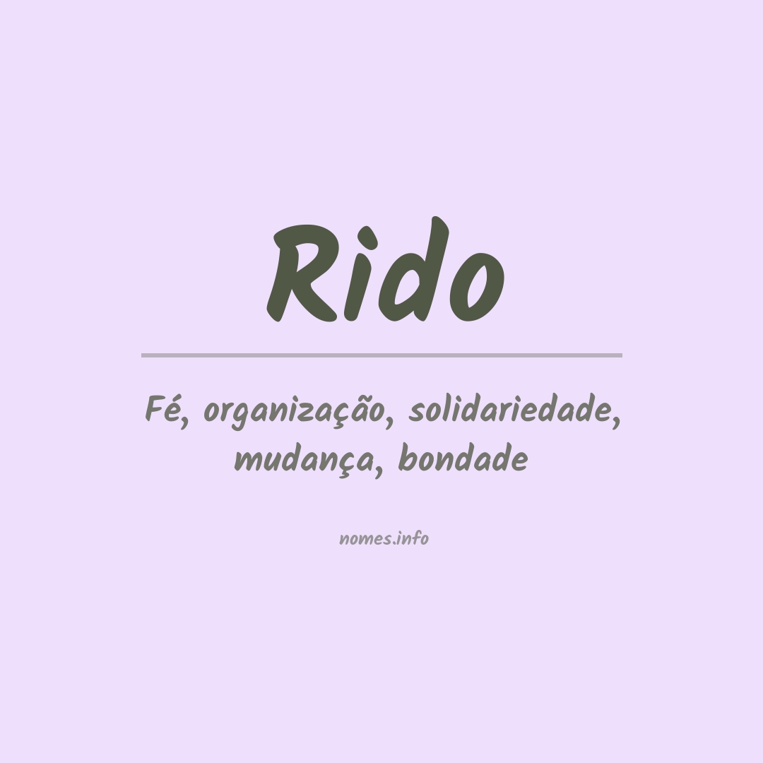 Significado do nome Rido