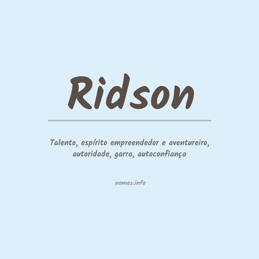 Significado do nome Ridson