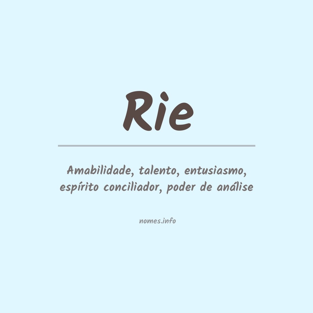 Significado do nome Rie