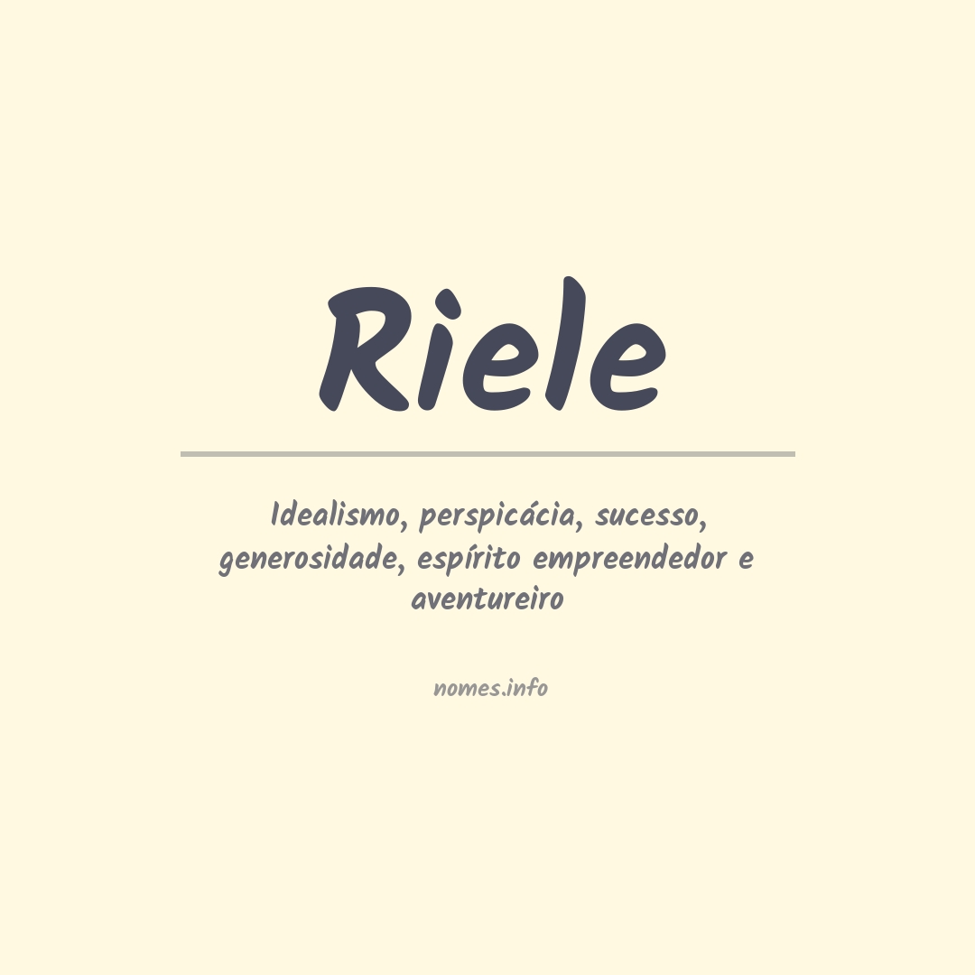 Significado do nome Riele