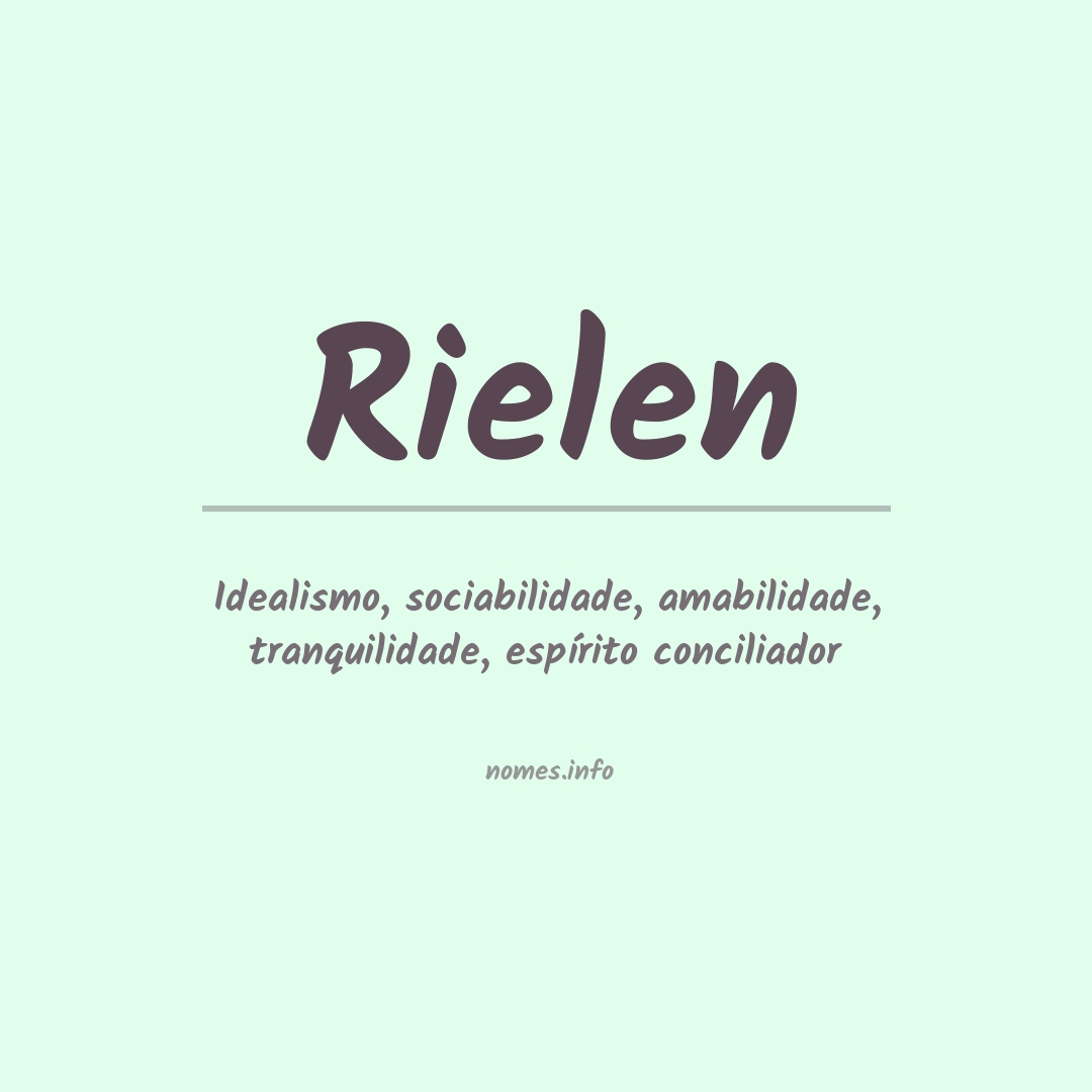 Significado do nome Rielen