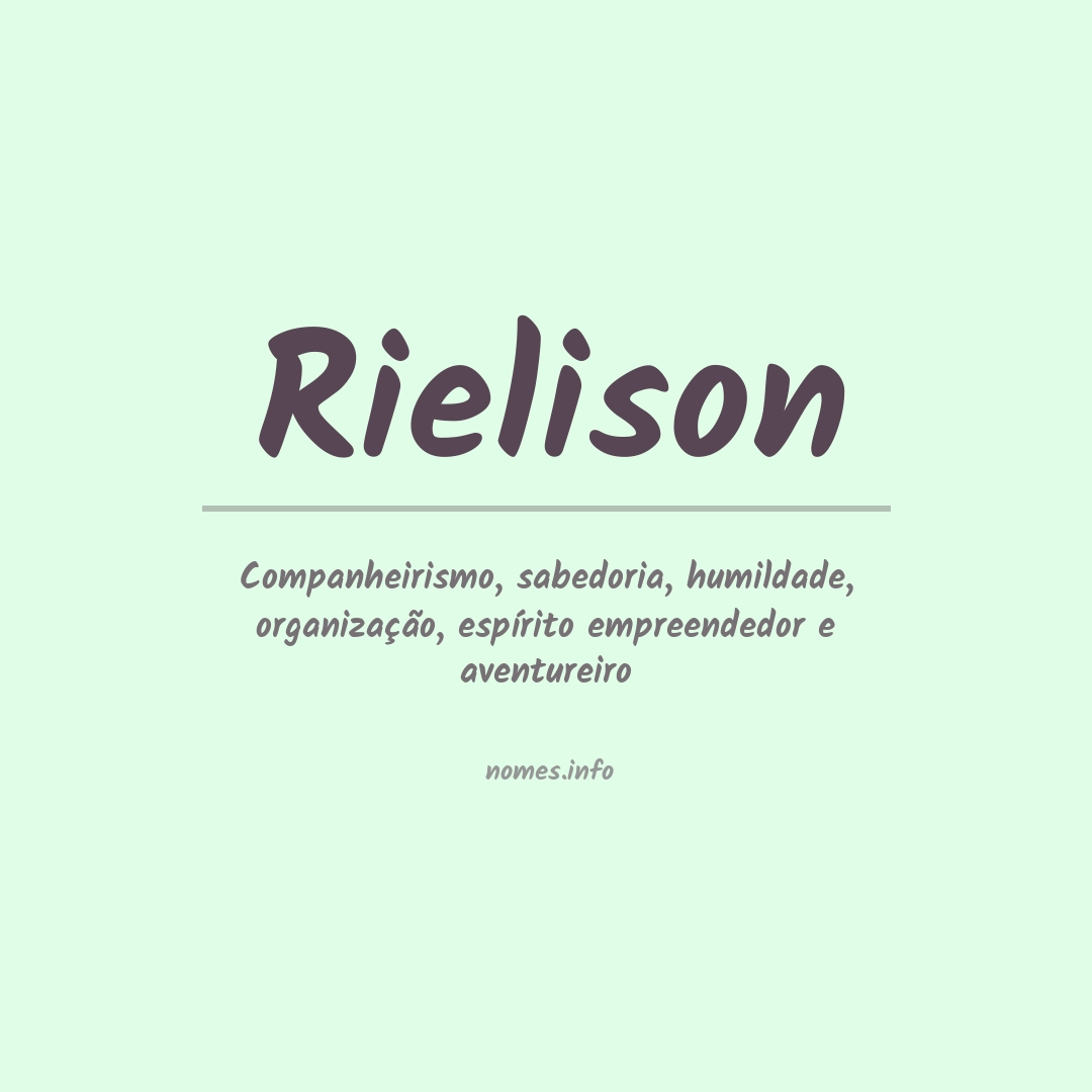 Significado do nome Rielison